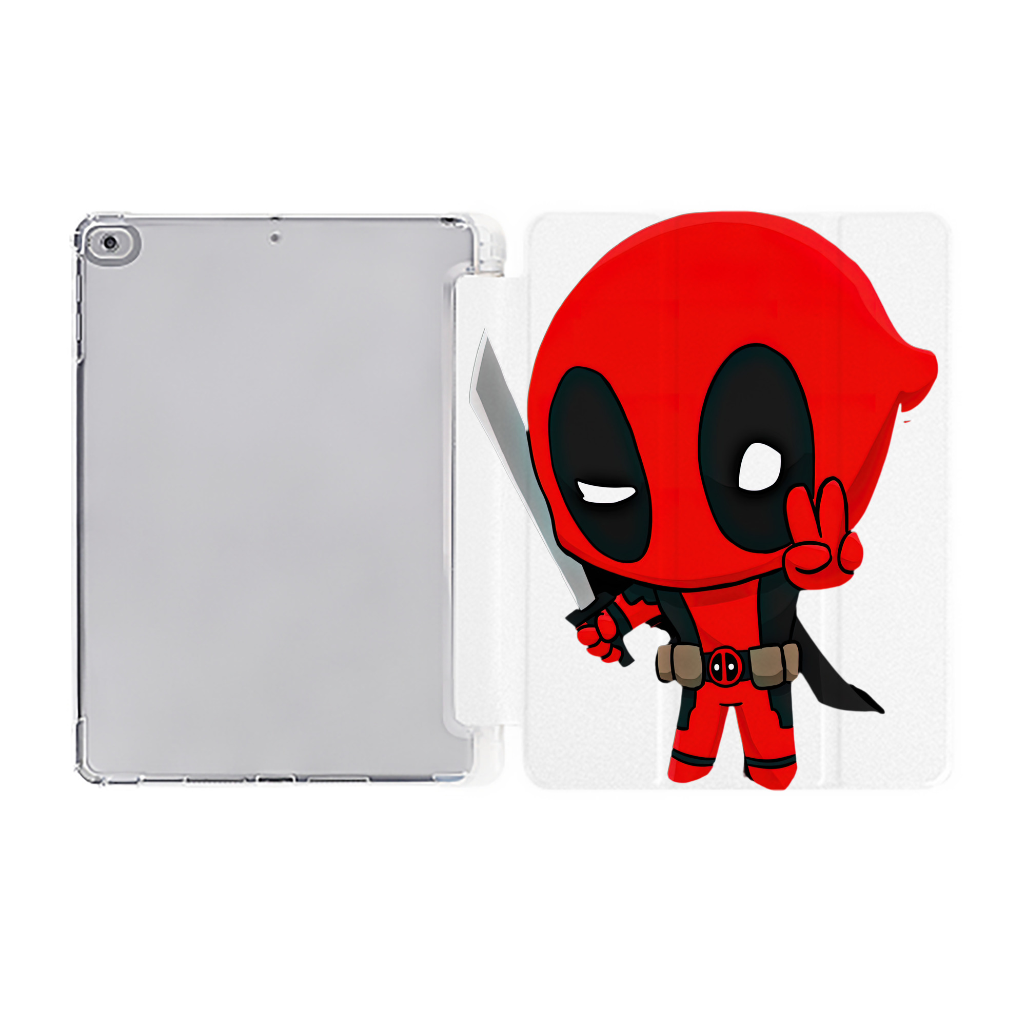 （画像用） Deadpool デッドプール IPad ケース ペン収納付き 三つ折りスタンド PUレザー×シリコン 対応機種9.5/10.5/10.9インチ